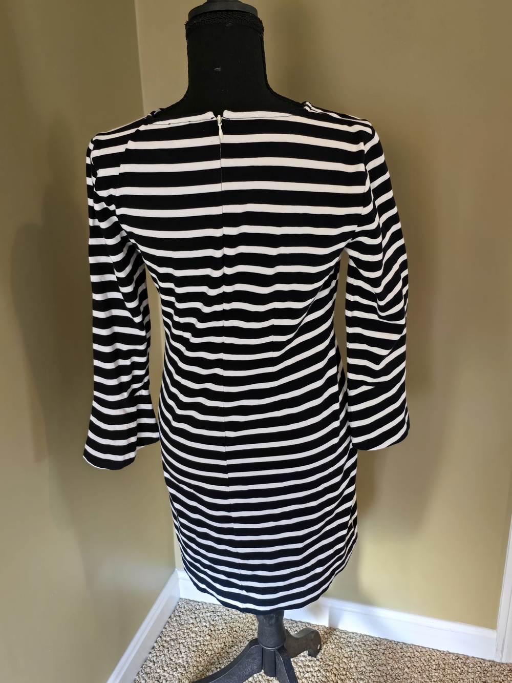 J. Crew Black and White Striped Knit Mini Dress - Picture 3 of 5